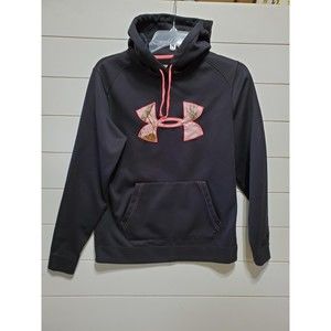 Under Armour cold gear womens size SP Storm black pink hooded camo hunting logo